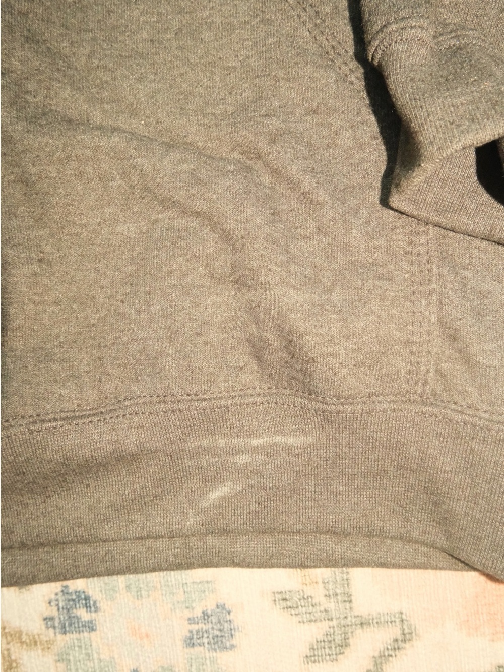 Carhartt GREY Hooded Sweatshirt with Lime Green Sleeve Logo - Picture 4 of 4